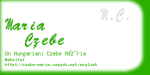 maria czebe business card